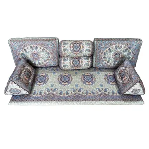 ست 7 تکه پشتی ترمه مدل شاه نشین طرح سالار