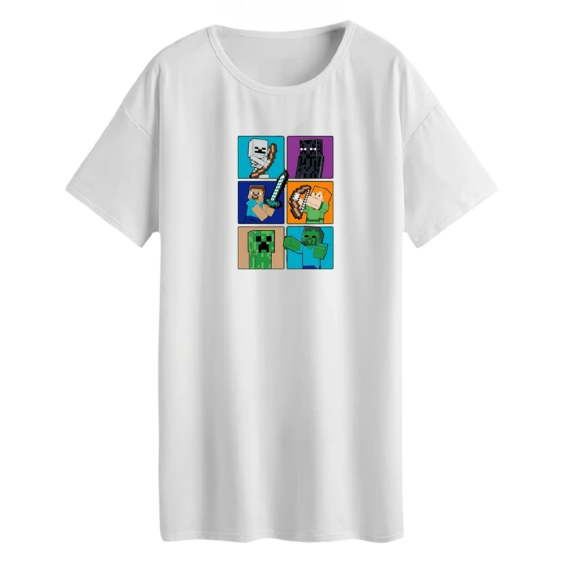 تی شرت لانگ زنانه مدل ماینکرفت کد 02