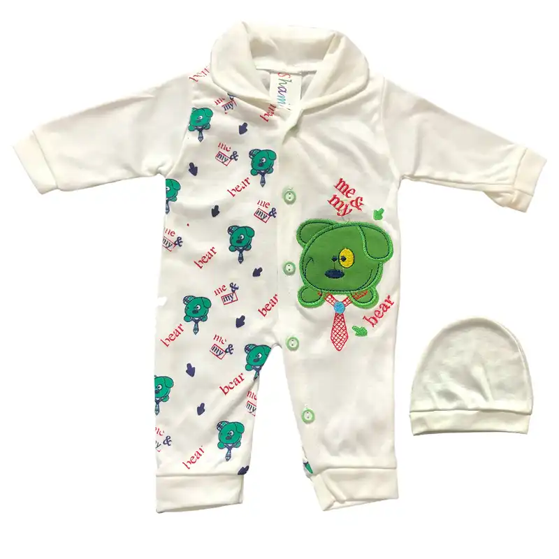 ست سرهمی و کلاه نوزادی مدل A02013-GR