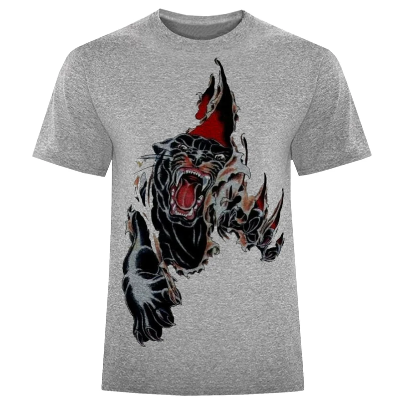 تیشرت آستین کوتاه مردانه مدل ببر سیاه F 636