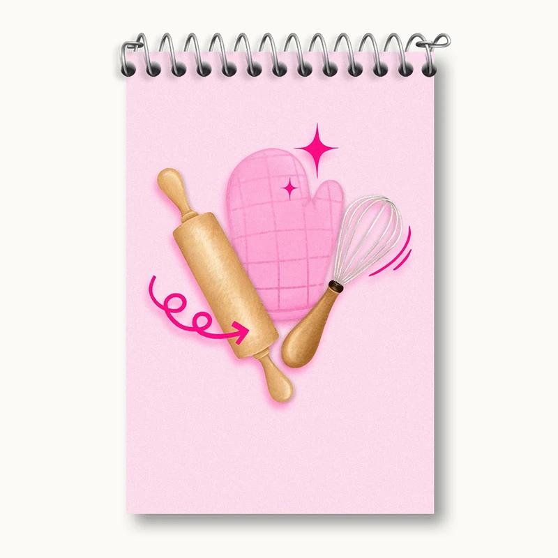 دفتر یادداشت 50 برگ خندالو مدل شیرینی پزی کد F2795