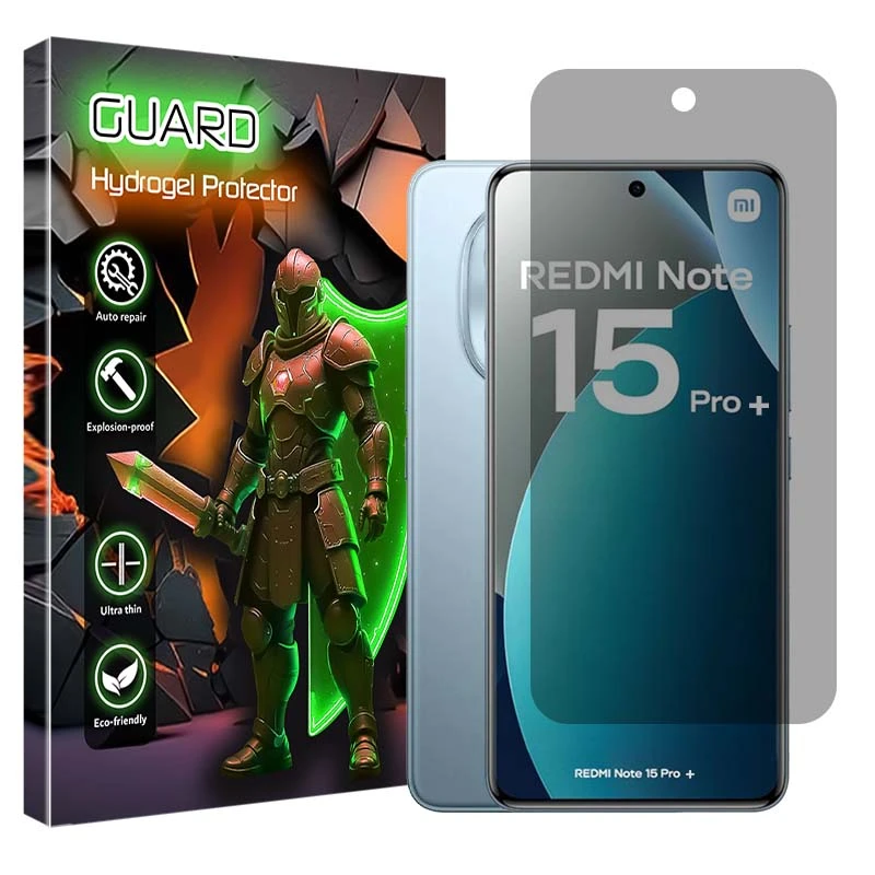 محافظ صفحه نمایش حریم شخصی گارد مدل هیدروژلی مناسب برای گوشی موبایل شیائومی Redmi Note 15 Pro Plus