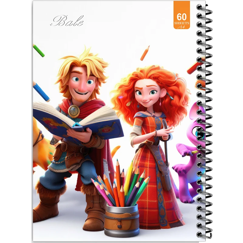 دفتر نقاشی 60 برگ انتشارات بله طرح فانتزی کد A4-O38