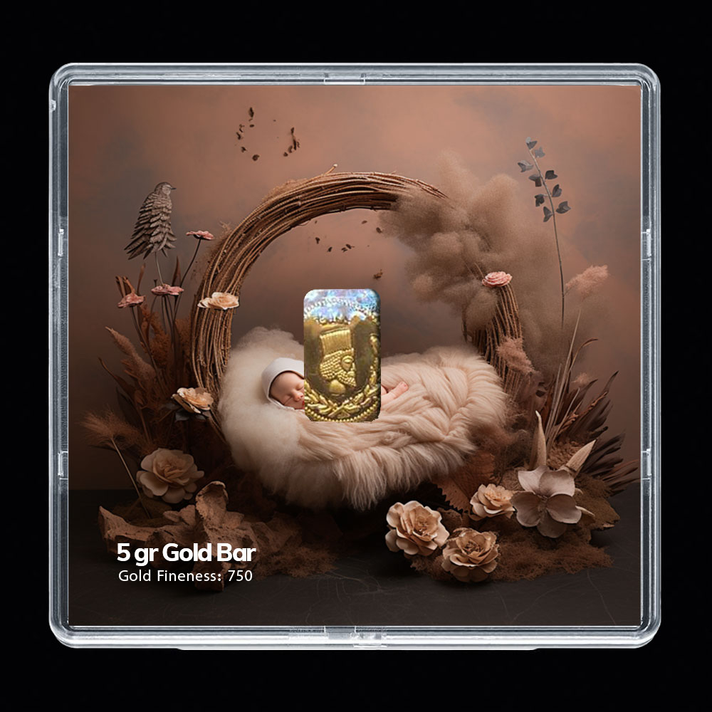 شمش طلا 18 عیار مدوپد مدل نوزاد کد SG-10301