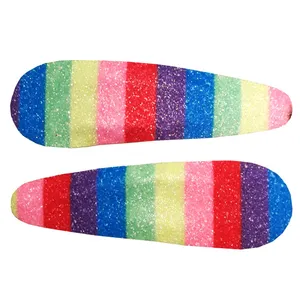 گیره مو زنانه مدل تق تقی طرح رنگین کمان مجموعه دو عددی