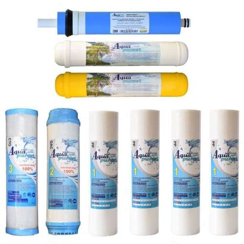 فیلتر دستگاه تصفیه آب آکوا پیورست مدل RO- NEW 9099 مجموعه 8 عددی به همراه فیلتر تصفیه آب مدل ممبران