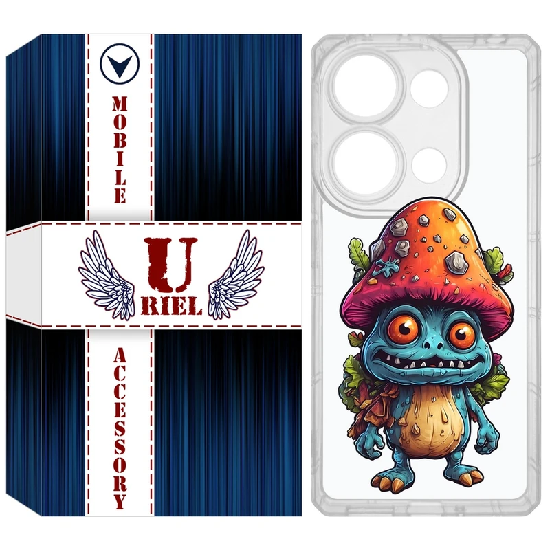 کاور یوریل مدل Clear کد 47 طرح قارچ مناسب برای گوشی موبایل شیائومی Redmi Note 14S / Note 13 Pro 4G / Poco M6 Pro 4G
