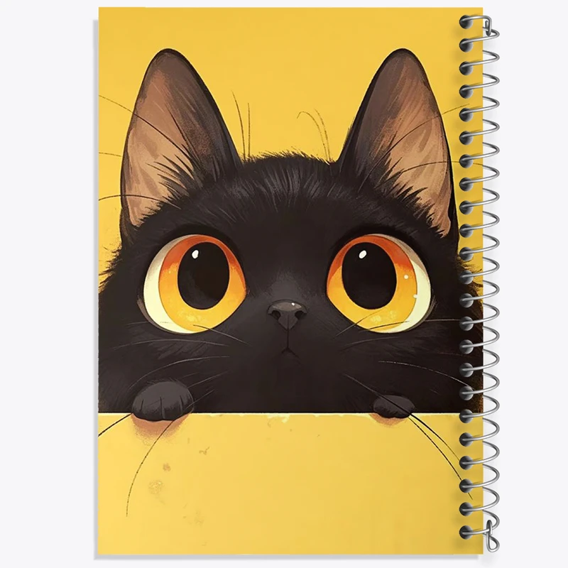 دفتر مشق 50 برگ خندالو طرح گربه سیاه بامزه کد N1867