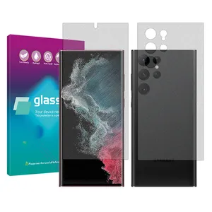 Glass Pro Resistant model Matte screen protector suitable for Samsung Galaxy S22 Ultra 5G mobile phone along with the back protector