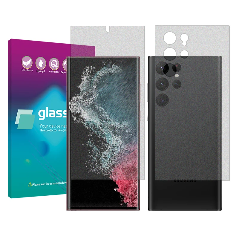 محافظ صفحه نمایش مات گلس پرو مدل Resistant مناسب برای گوشی موبایل سامسونگ Galaxy S22 Ultra 5G به همراه محافظ پشت گوشی