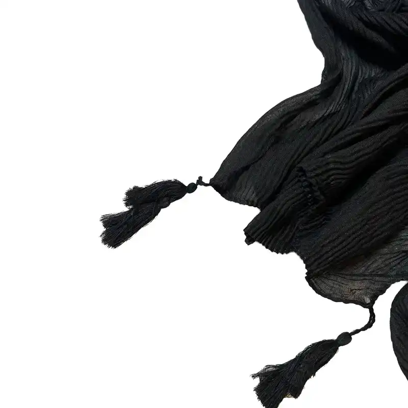 شال زنانه مدل نخی پلیسه بهاره تابستانه منگوله دار