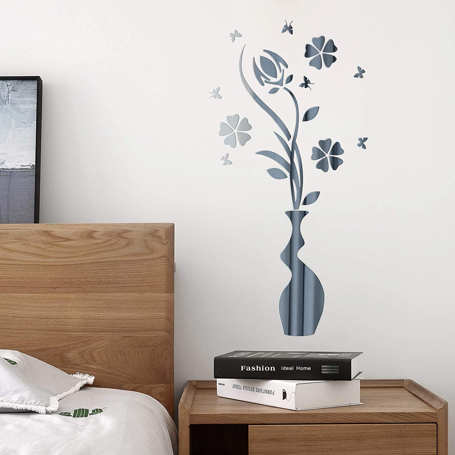 آینه پلکسی گلس مدل گل و گلدان کد 001