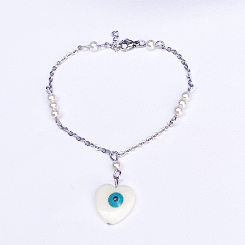 نیم ست زنانه مدل صدف و مروارید طرح چشم زخم