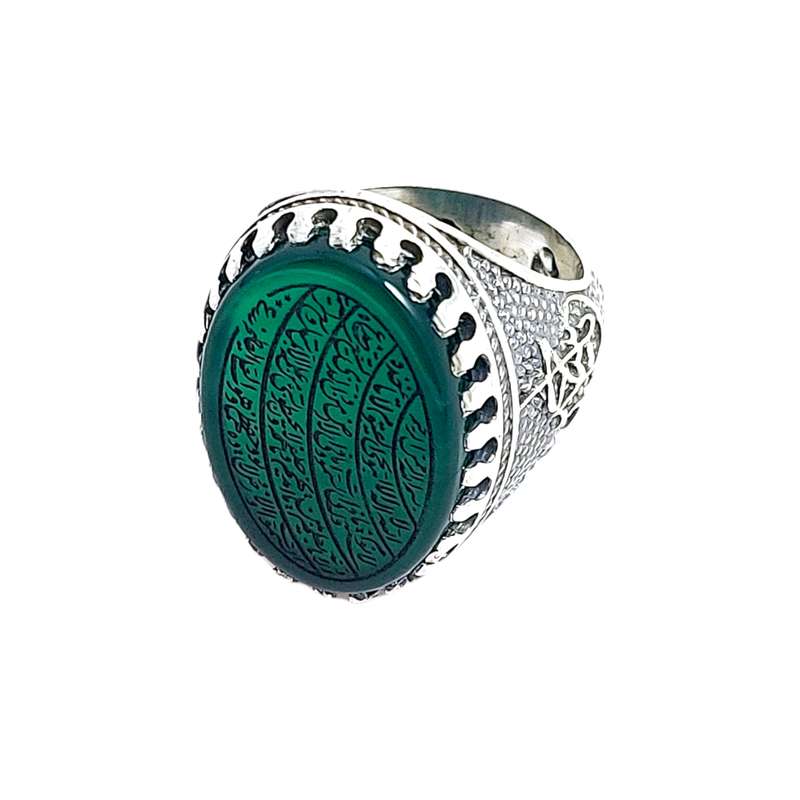 انگشتر نقره مردانه مدل عقیق آیت الکرسی