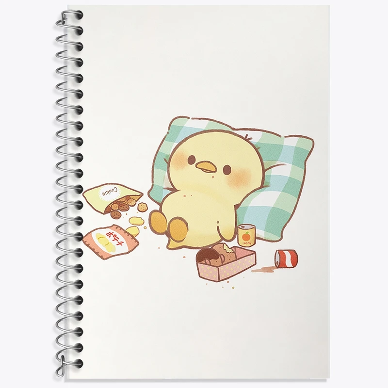 دفتر زبان 50 برگ خندالو مدل سه خط طرح جوجه کیوت و بامزه کد F2019