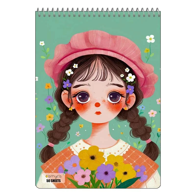 دفتر نقاشی 50 برگ سیمی کارنیکا طرح دختر هنرمند Artistic Girl کد 92603