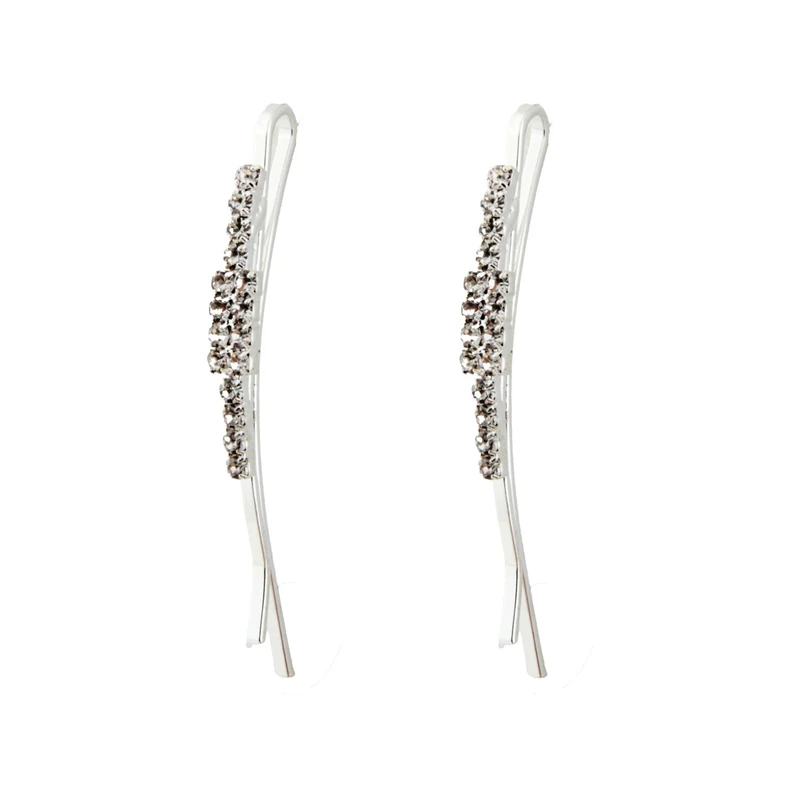 گیره مو زنانه مدل نگینی مربع کد 2107 مجموعه دو عددی