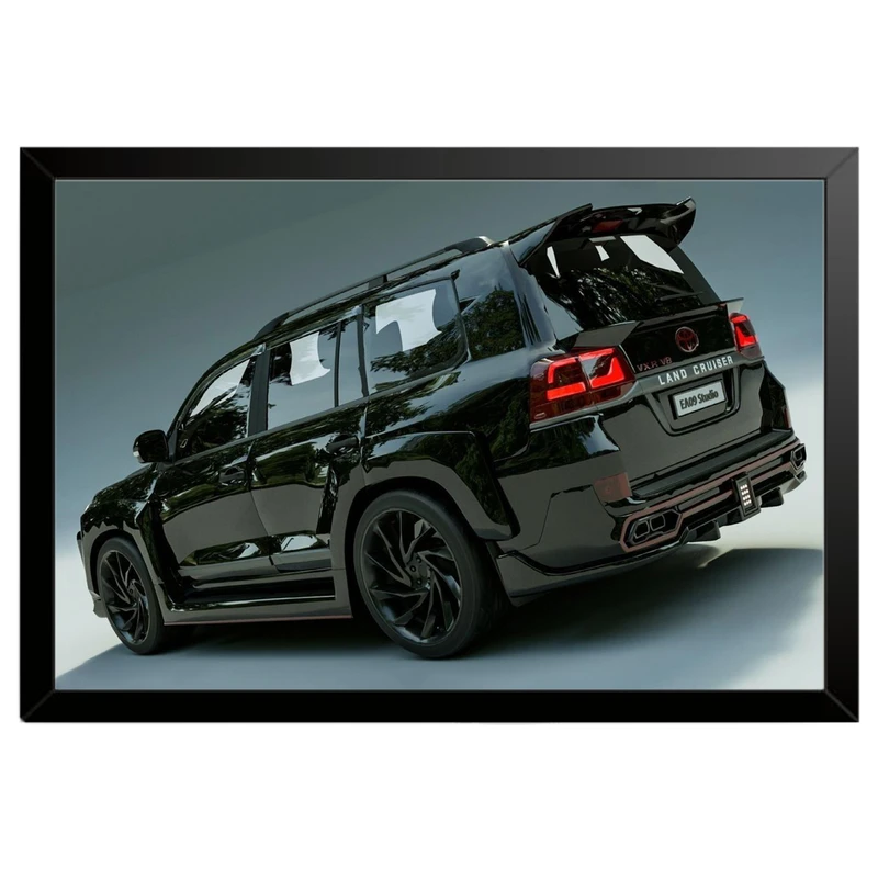 تابلو بکلیت طرح ماشین و خودرو تویوتا لندکروز Toyota LandCruiser مدل B-po1936 فریم مشکی