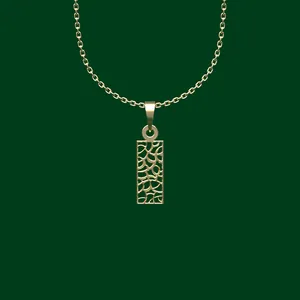 گردنبند طلا 18 عیار زنانه مدوپد مدل مستطیل کد FF2-1-1071