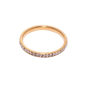 انگشتر زنانه مدل رینگ نگینی ساده استیل 02