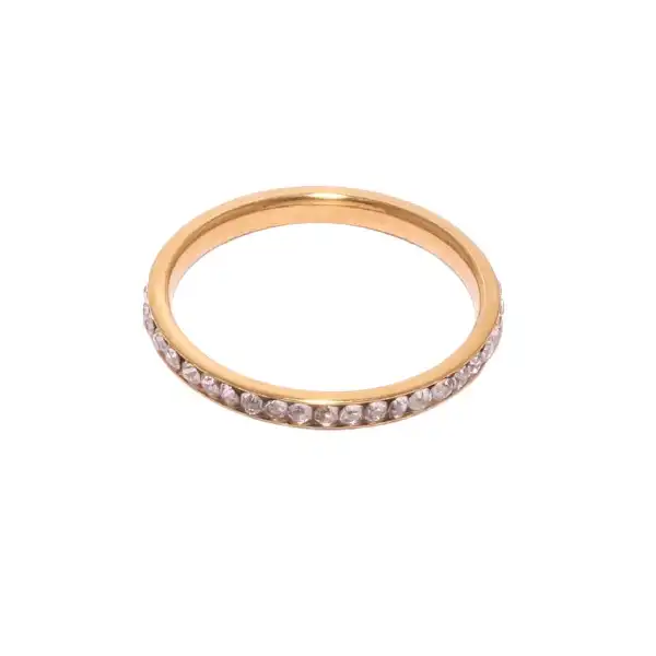 انگشتر زنانه مدل رینگ نگینی ساده استیل 02