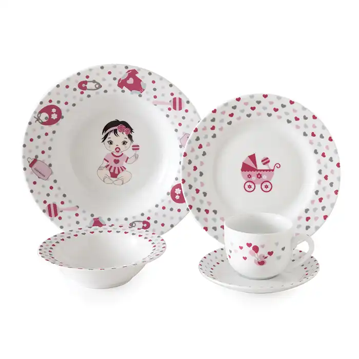 ظرف غذا 5 تکه کودک چینی زرین ایران مدل nini 1