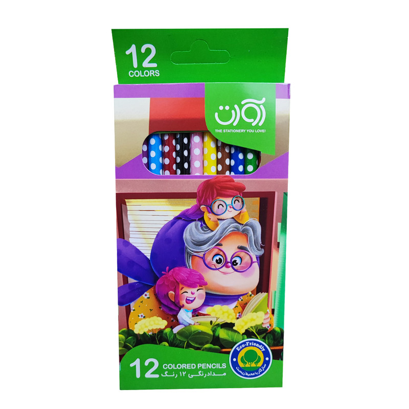 مداد رنگی 12 رنگ آوات مدل مامان بزرگ