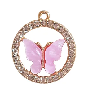 آویز گردنبند مدل پروانه ی نگین دار AG 442