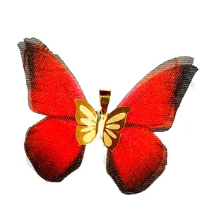 آویز گردنبند طلا 18 عیار زنانه مدل پروانه کد 29-180