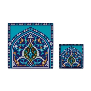  کاشی کارنیلا طرح نقوش سنتی مدل لوحی آویز کد kla41 مجموعه 2 عددی