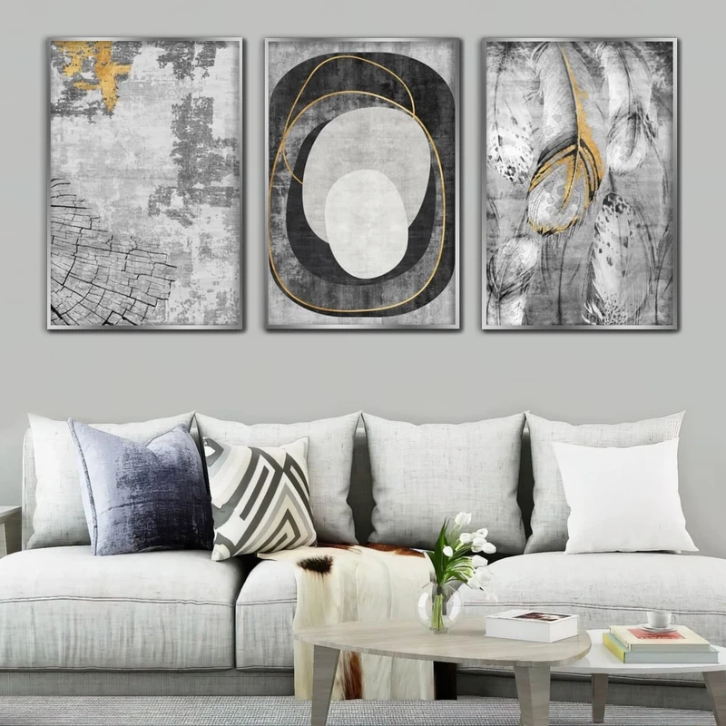 تابلو آتریسا طرح انتزاعی مدرن مدل AT00465 مجموعه 3 عددی