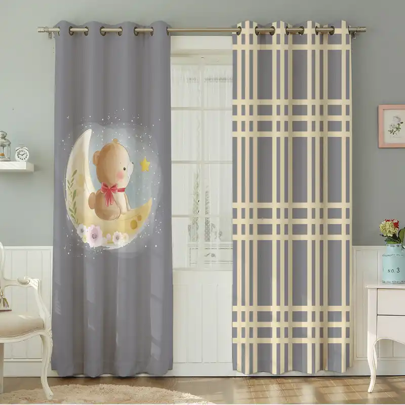 پرده نیروانا طرح کودک مدل مخمل کد 8360 سایز 140×280 سانتی متر