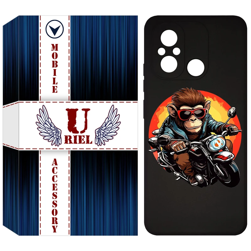 کاور یوریل مدل KSH کد 32 طرح میمون موتورسوار مناسب برای گوشی موبایل شیائومی Redmi 12C
