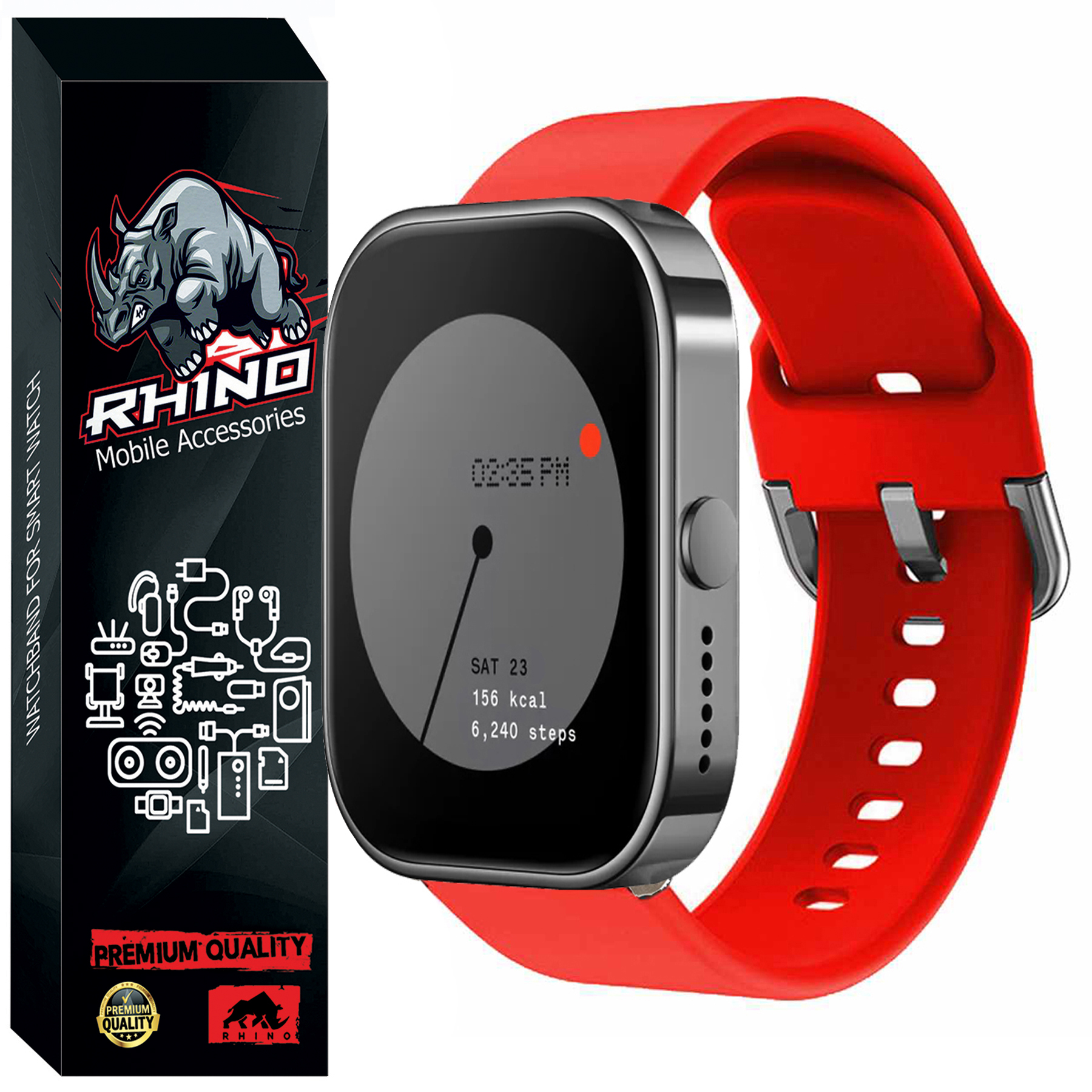 بند راینو مدل Silic-SQ مناسب برای ساعت هوشمند ناتینگ CMF Watch Pro
