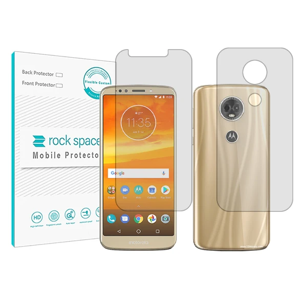 محافظ صفحه نمایش شفاف راک اسپیس مدل HyGEL مناسب برای گوشی موبایل موتورولا Moto E5 Plus به همراه محافظ پشت گوشی