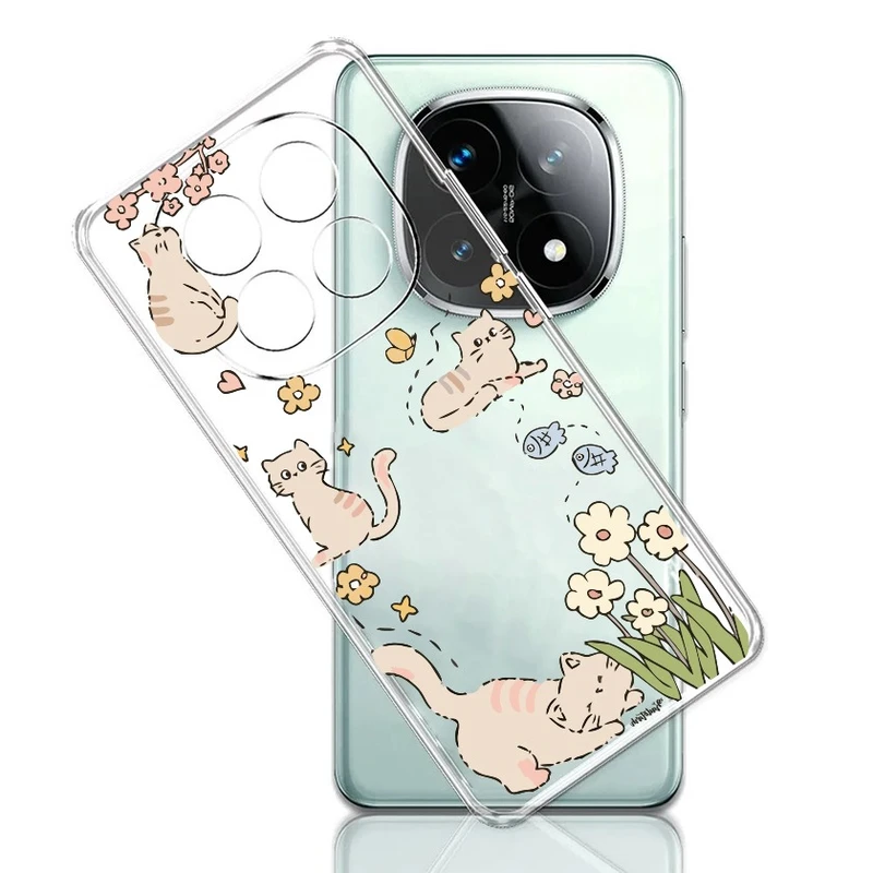کاور طرح Cat & Flower مناسب برای گوشی موبایل شیائومی  Redmi Note 14 Pro Plus