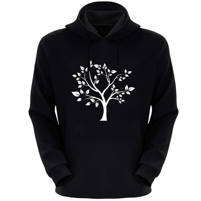 هودی زنانه مدل درخت S77 رنگ مشکی