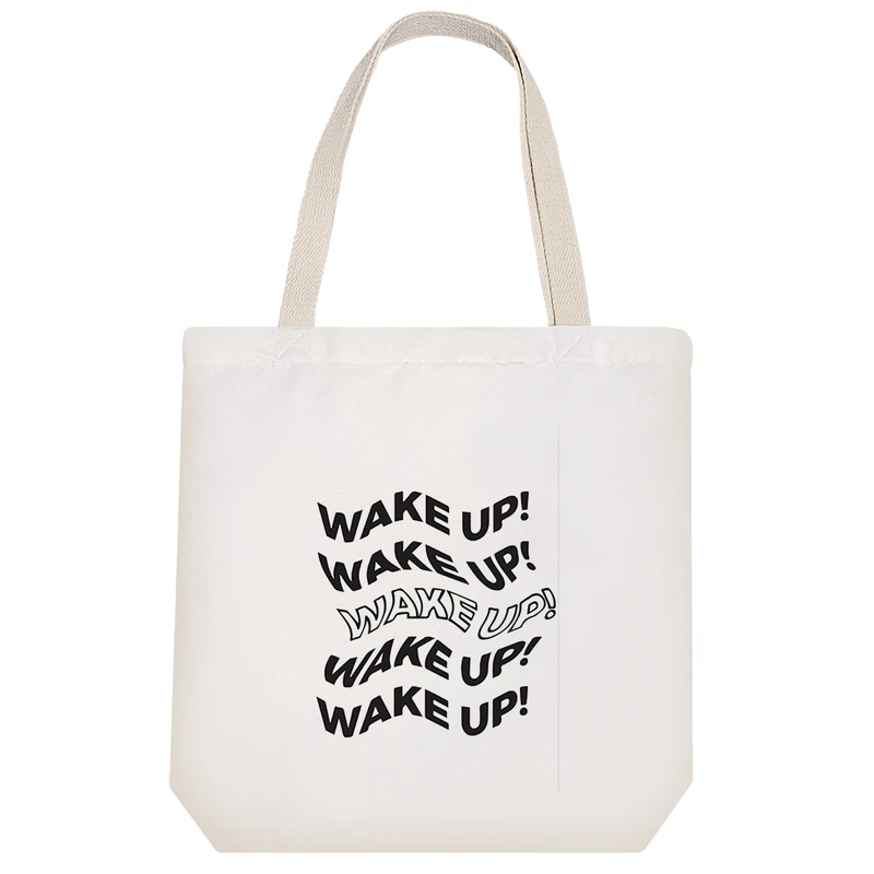 ساک خرید پارچه ای خندالو طرح Wake Up مدل توت بگ کد 6833