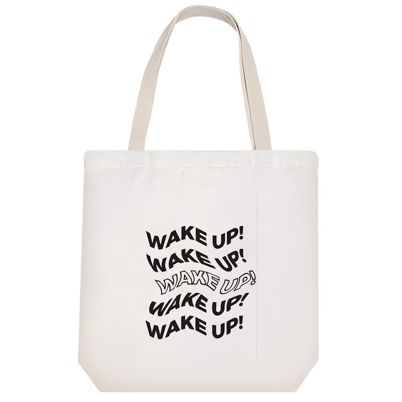 ساک خرید پارچه ای خندالو طرح Wake Up مدل توت بگ کد 6833