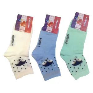 جوراب ساق کوتاه دخترانه مدل نقطه بسته 3 عددی