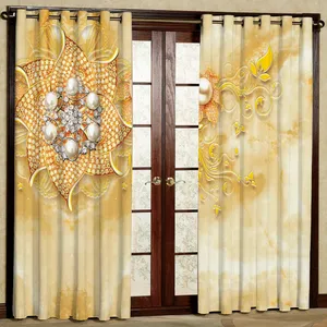 پرده مدل گل دار مخمل پانچی کد 1335 سایز 140x280 سانتی متر