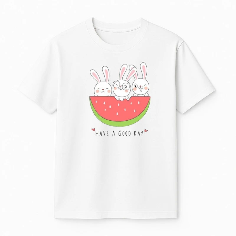 تی‌شرت آستین کوتاه دخترانه مدل خرگوش یلدایی کد v15 