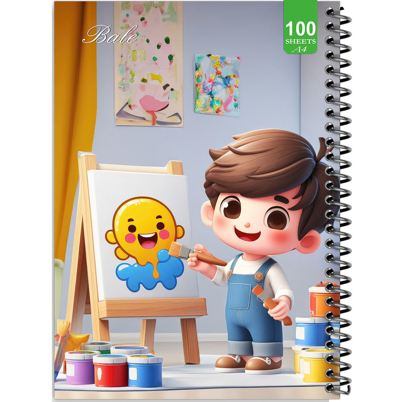 دفتر نقاشی 100 برگ بله مدل رحلی طرح فانتزی اتاق کودک کد A4-N411