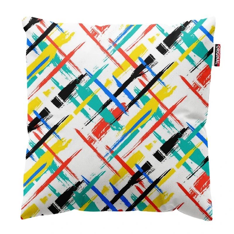 کوسن پاد آفرین طرح خط رنگی کد 3489 سایز 30*30 سانتی متر