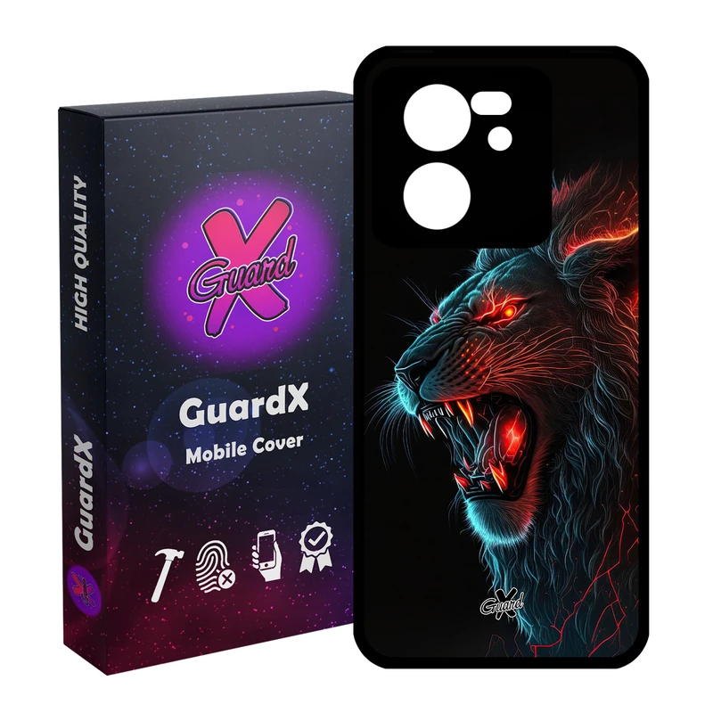 کاور گارد ایکس طرح شیر مدل Glass10619 مناسب برای گوشی موبایل شیائومی 13T/13T Pro/Redmi K60 Ultra