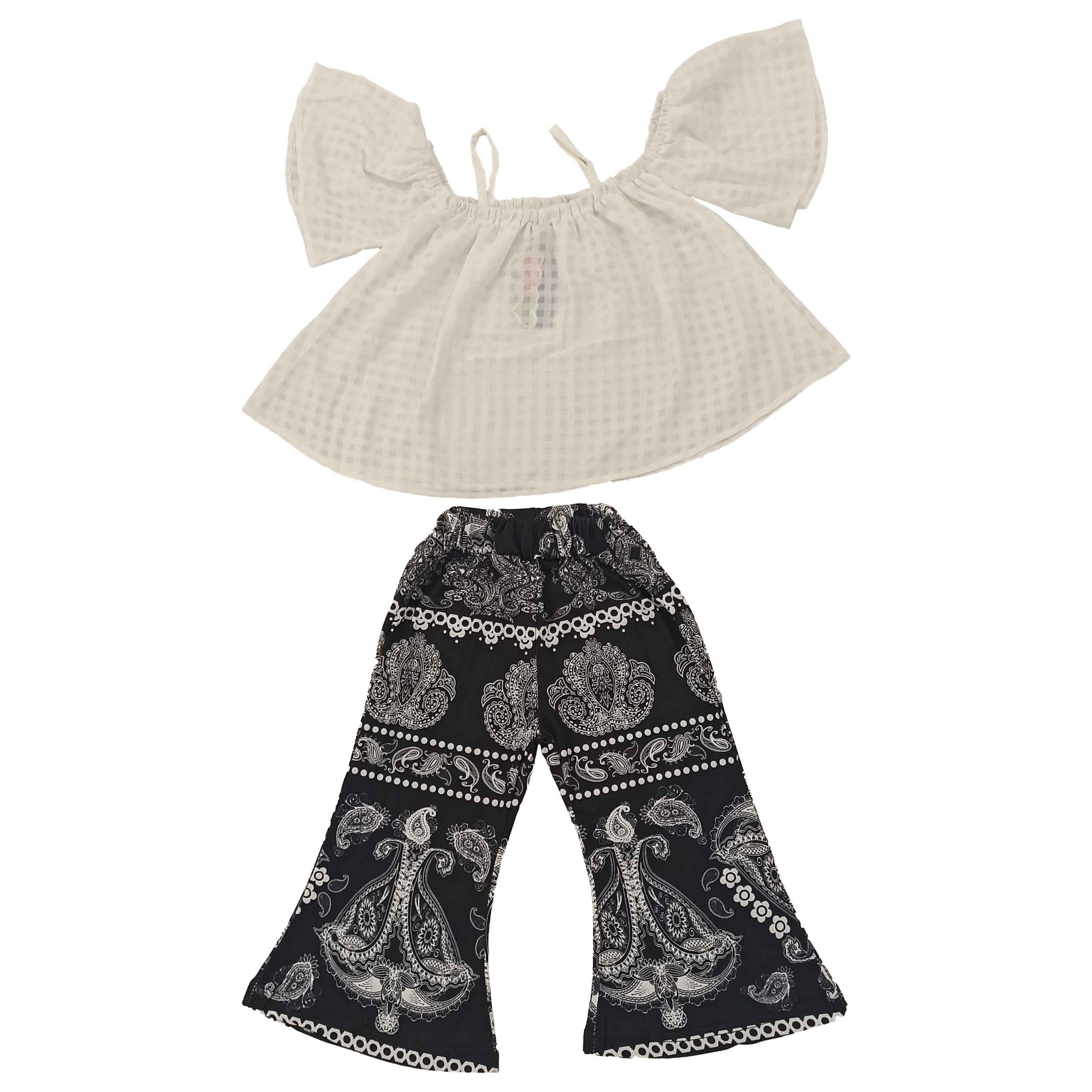 ست نیم تنه و شلوار دخترانه مدل D779