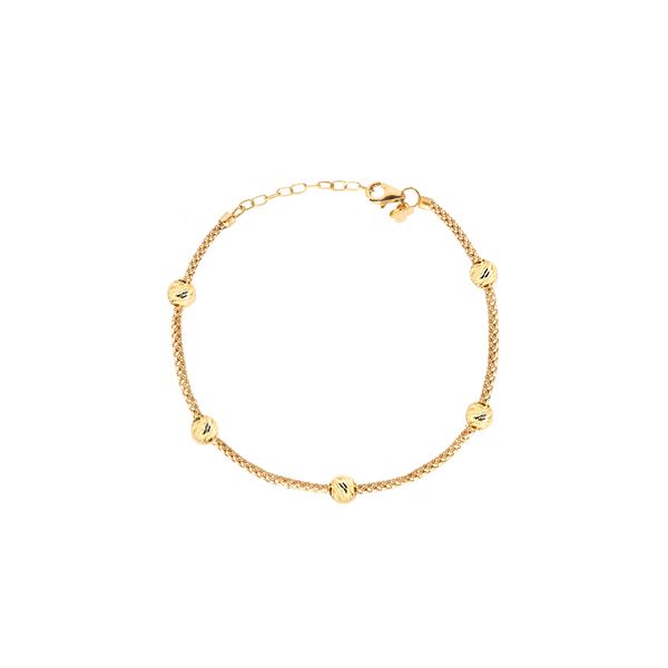 دستبند طلا 18 عیار زنانه ماوی گالری مدل پاپ کورن و البرناردو -  - 1