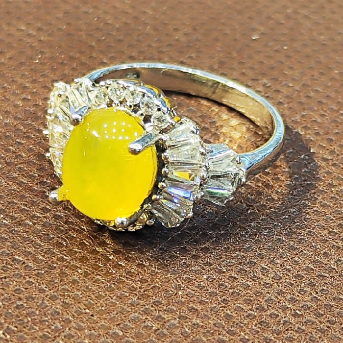 انگشتر نقره زنانه نقره جات بافندگان مدل  سنگ شرف الشمس کد 101