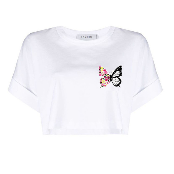 نیم تنه زنانه کژین دوخت مدل پروانه رنگ سفید