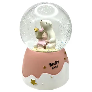 گوی موزیکال مدل پمپی Baby Kiss طرح دخترک و خرس مهربون کد PA7627